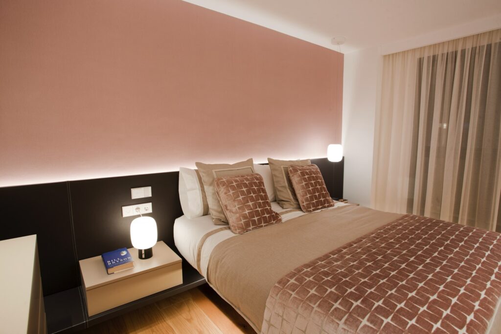 decoración textil en un proyecto de dormitorio de Buraglia en Valencia